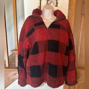 New Thread & Supply quarter zip pullover . Size M . Buffalo Plaid